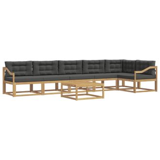 vidaXL Conjunto De Sof&aacute;s De Exterior 7 Pcs Blanco Y Antracita Vidaxl