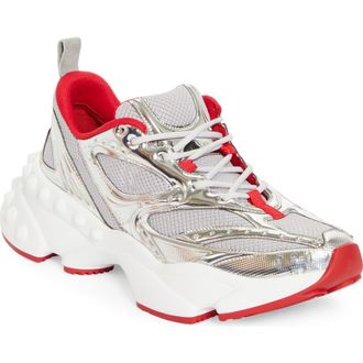 Christian Louboutin So Flo Sneaker in Silver at Nordstrom, Size 13Us