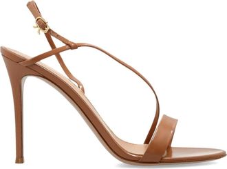 Gianvito Rossi Sandalen met Hak - Dames - Sandalen met hakken - Beige - 38 EU - Leer - Schoenen