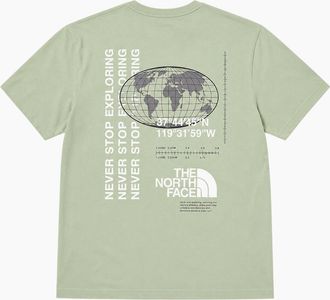 The North Face Mens The North Face Mens T Shirts M Energy Globe Crew Neck Short Sleeve Cotton Tee - Green - Size: 36