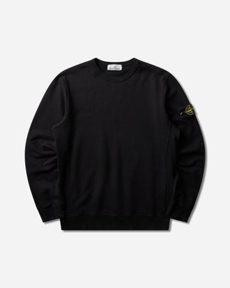 Stone Island Men s Organic Cotton Fleece Crewneck Sweatshirt Black