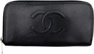 Chanel Pre-owned Wallets, female, Black, Size: ONE SIZE Pre-owned Leather Wallet