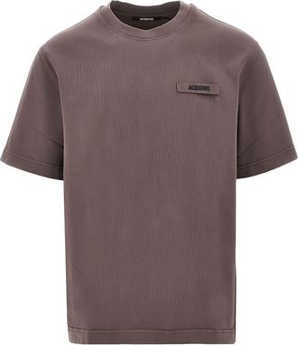 Jacquemus Boxy-Fit Ribbed Texture T-Shirt with Subtle Patch Detail