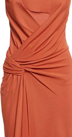 Ferragamo Abito midi con scollo a V - Arancione