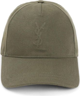 Saint Laurent Caps, male, Green, Size: 59 CM Cassandre Cap