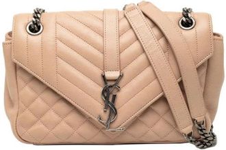 Saint Laurent Pre-owned Shoulder Bags, female, Beige, Size: ONE SIZE Pre-owned Leather Shoulder Bag