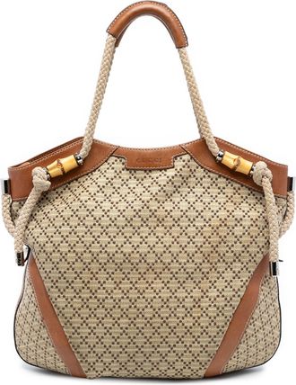 Gucci Pre-owned Womens Diamante Canvas Maui Hobo Bag - Tan Textile - One Size