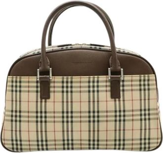Burberry Pre-owned Handbags, female, Beige, Size: ONE SIZE Pre-owned Nylon Handbag
