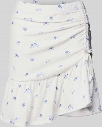 Only Ausgestellter Mini-Rock mit Allover-Muster Modell HILLARY in Offwhite, Gr&ouml;&szlig;e XL