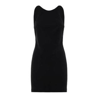 Andamane Carmen Mini Jurk - Dames - Feestkleedjes - Zwart - S - Leer - Kleedjes