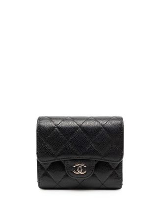 Chanel 2020 Classic Caviar Trifold Flap Wallet small wallets - women - Caviar Leather - One Size - Black