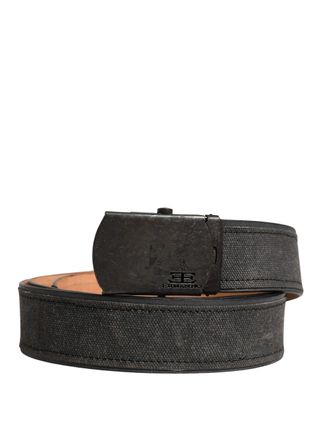 Ermanno Scervino Leather Cotton Logo Metal Buckle Womens Belt (Pre-Owned)