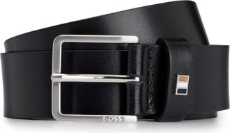 HUGO BOSS Lederg&uuml;rtel BOSS Ther-Flag-E_Sz35, Herren, Gr. 11,5, schwarz (schwarz001), Leder, unifarben, G&uuml;rtel Lederg&uuml;rtel, mit stilvollen Markendetails