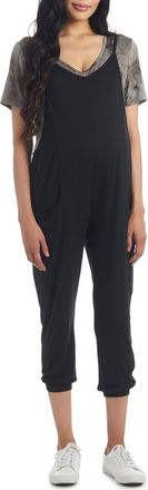 Everly Grey Brandi During & After Maternity/Nursing Romper in Black at Nordstrom, Size X-Large