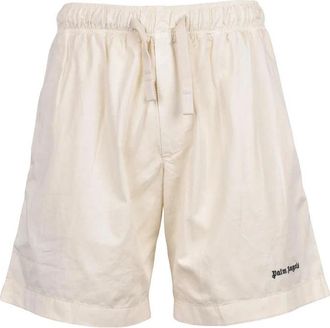 Palm Angels Cotton Shorts - Cream