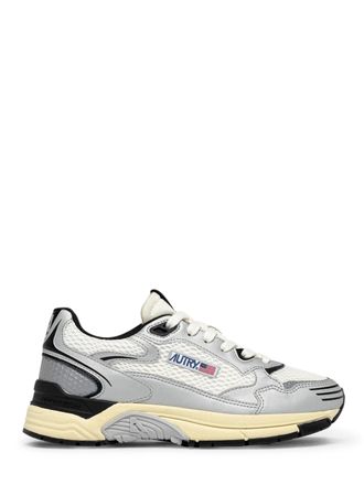 Autry Layered Low-Top Sneakers with Mesh and Leather Accents