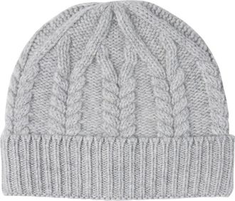 Sofiacashmere Cable Stitched Cuffed Cashmere Beanie in Grey at Nordstrom Rack