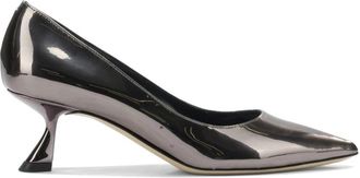 Ninalilou Leren pumps met spiegeleffect - Dames - Pumps - Grijs - 37 EU - Leer - Schoenen