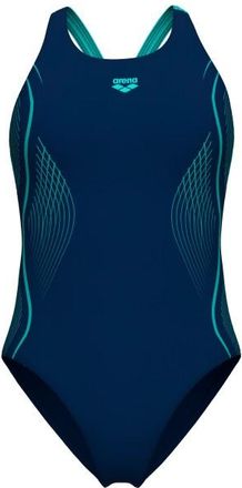 Arena Grid Swimsuit V Back Graphic Badeanzug f&uuml;r Damen | blau