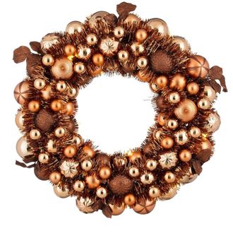 MiCa Decorations Corona decorativa marr&oacute;n h8.5xb47xl47cm