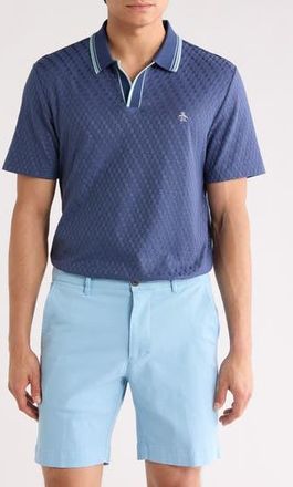 Original Penguin Textured Jacquard Johnny Collar Polo in Sargasso Sea at Nordstrom Rack, Size Xx-Large