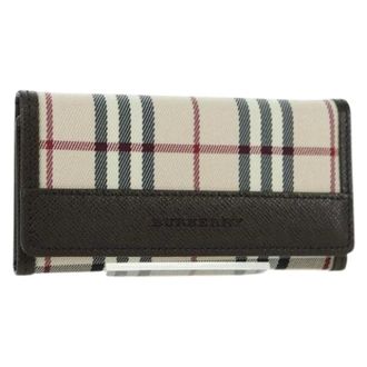 Burberry Pre-owned Wallets, female, Beige, Size: ONE SIZE Pre-owned Canvas Key Case