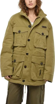 Dsquared2 Green Mock Collar Jacket
