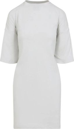 Balenciaga Kleedjes, Dames, Wit, M, Mock Neck T-shirt Jurk met Korte Mouwen