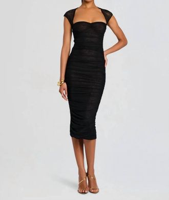 SER.O.YA Kylie Mesh Midi Dress In Black