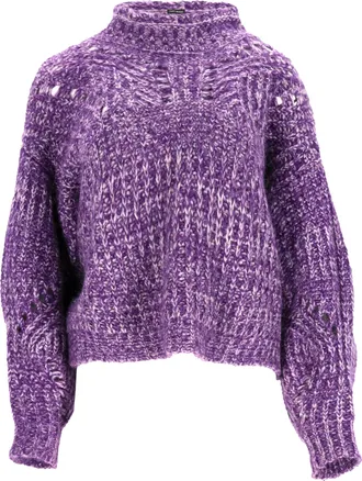 Isabel Marant Isabel Marant Jarren coltrui in paars mohair