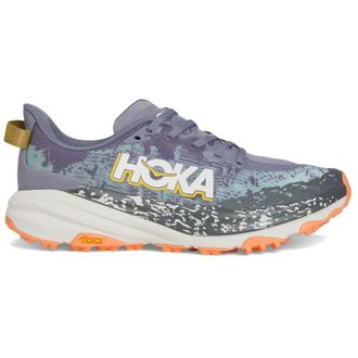 Hoka One One Hoka Speedgoat 6 Textile Synthetic Womens Running Trainers - Grey Skies Cosmic Grey - Size:UK 7.5
