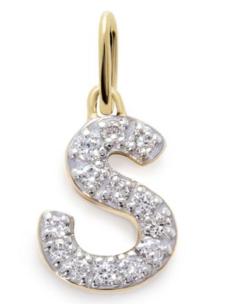 Monica Vinader 14kt yellow gold Initial S diamond pendant