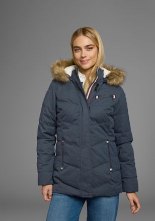 Polarino Steppjacke POLARINO, Damen, Gr. 34, blau (marine), Obermaterial: 100% Polyester. Besatz: 100% Polyester. Futter: 100% Polyester. Wattierung: 100% Poly