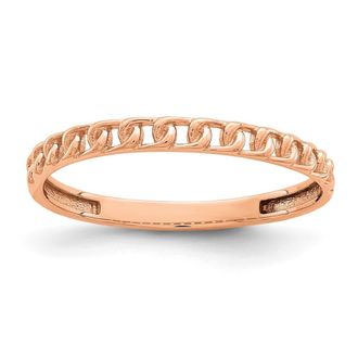 Diamond2Deal 14K Rose Gold Link Design Ring