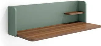 HERDASA Escritorio de pared de melamina nogal y grafito 25x90x35 cm