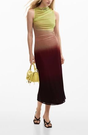 Desigual Ombr&eacute; Sleeveless Dress in Water Green at Nordstrom, Size X-Large