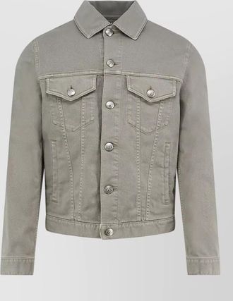 Brunello Cucinelli denim cotton jacket flap pockets