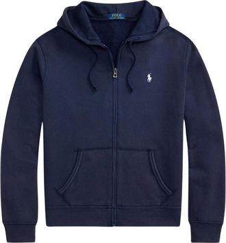 Ralph Lauren French Terry Hoodie met Volledige Rits - Heren - Vesten met rits - Blauw - L - Katoen - Hoodies & sweatvesten
