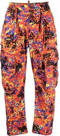 Dsquared2 abstract-print cargo trousers - men - Cotton/Spandex/Elastane/Cotton - 56 - Yellow