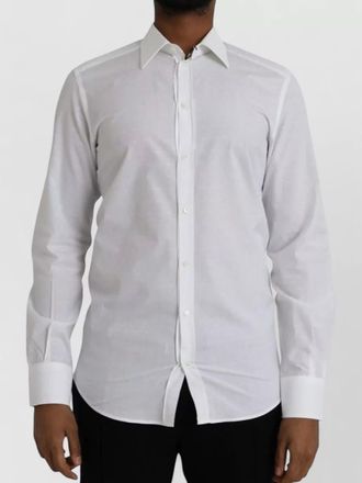 Dolce & Gabbana cotton slim-fit micro-pattern dress shirt