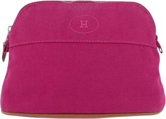 Herm&egrave;s Pre-owned Clutches, female, Pink, Size: ONE SIZE Pre-owned Bolide travel pouch