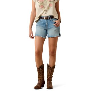 Ariat Womens Perfect Rise Jazmine 5 Denim Shorts Jeans in Eureka, Size 33, by Ariat