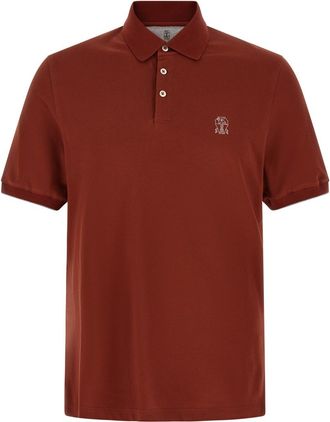 Brunello Cucinelli Red Shirt Collar Polo