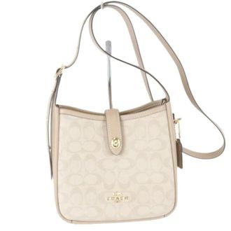 Coach Pre-owned Cross Body Bags, female, Beige, Size: ONE SIZE Pre-owned Canvas Shoulder Bag