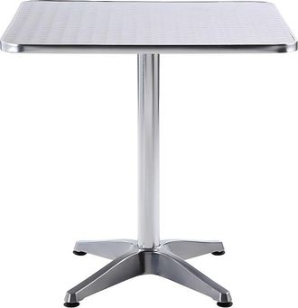 VENTE-UNIQUE.COM Mesa jard&iacute;n aluminio plateado