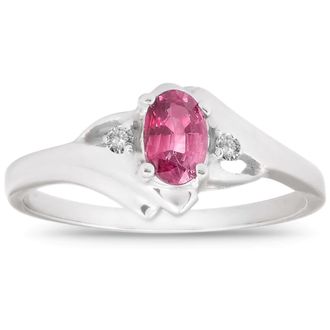Pompeii3 5/8ct Oval Ruby & Diamond Ring 14K White Gold Size Selectable