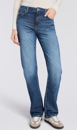 Boss Orange by Hugo Boss Straight-Jeans BOSS ORANGE ADA HR 13.0 Premium Damenmode, Damen, Gr. 27, L&auml;nge 34, dunkelblau 402, Denim/Jeans, Obermaterial: 100% Baumwolle, unifarbe