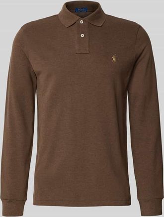Polo Ralph Lauren Poloshirt mit Label-Stitching in Mittelbraun, Größe XXL