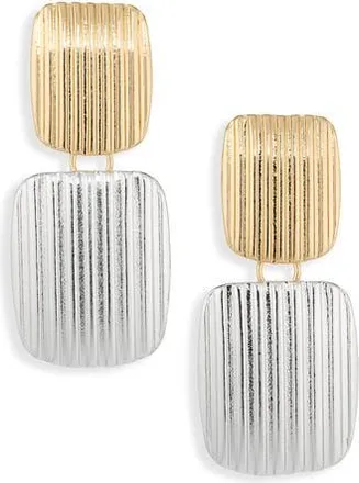 Cara Two-Tone Statement Drop Earrings in Gold/Silver at Nordstrom Rack