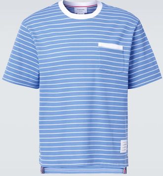 Thom Browne T-shirt Milano in jersey di cotone a righe